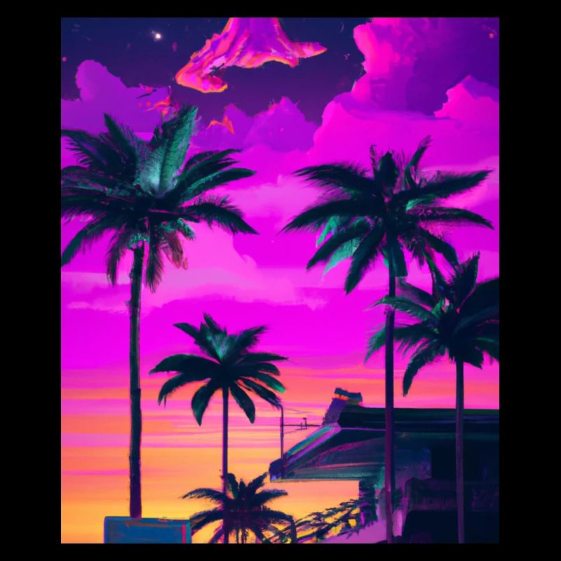 Synthwave Sun Hawaii Vaporwave Esthétique
