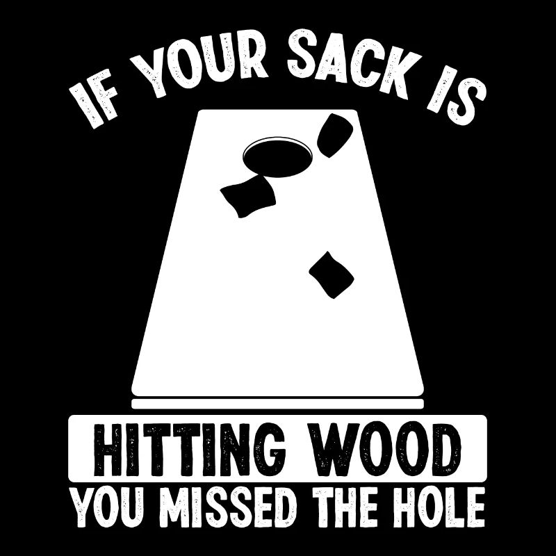 Le joueur de Cornhole Sack frappant du bois a raté le trou