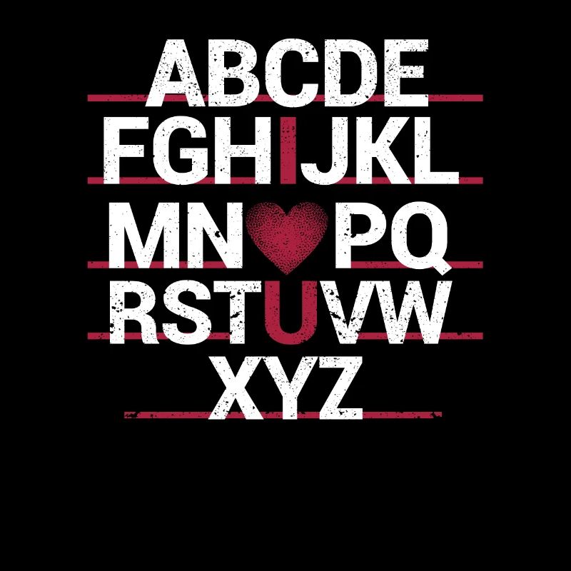 ABC Alphabet Ich liebe dich Englischlehrer