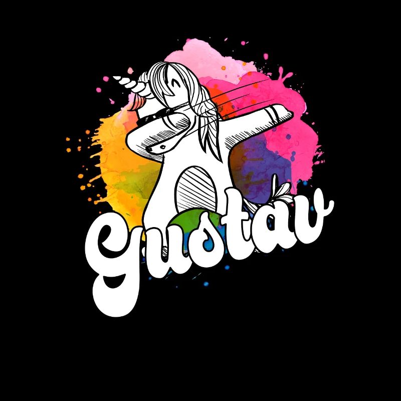 GUSTAV - Schöner Jungen Name mit Coolem Einhorn