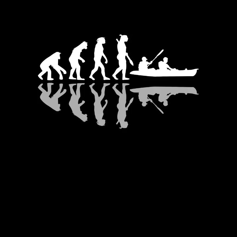 Human Evolution Funny Canoe Canoeing Adventure