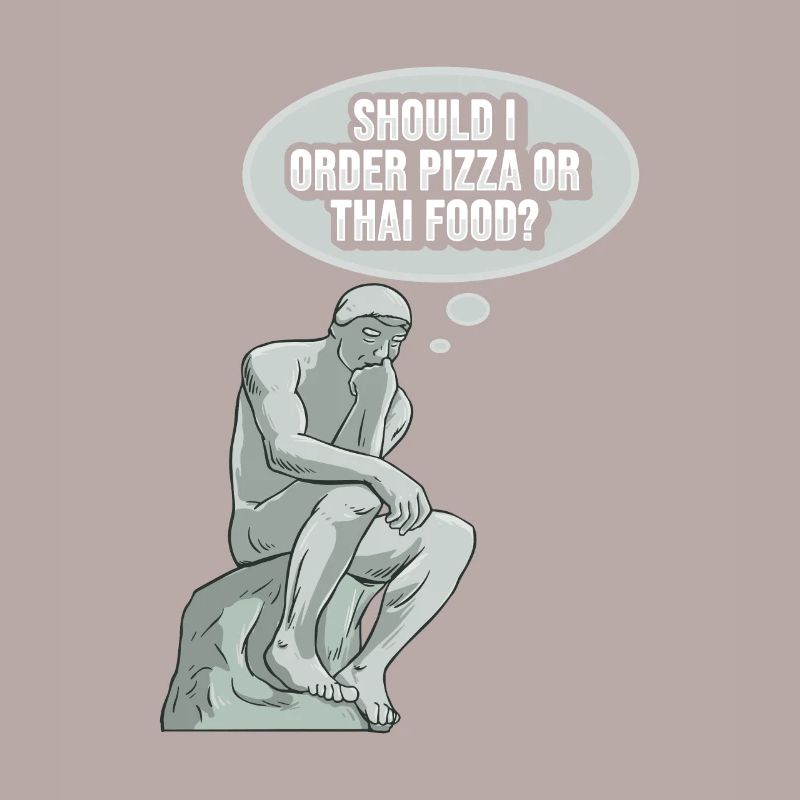 Thinker Statue Pizza Design pour un philosophe