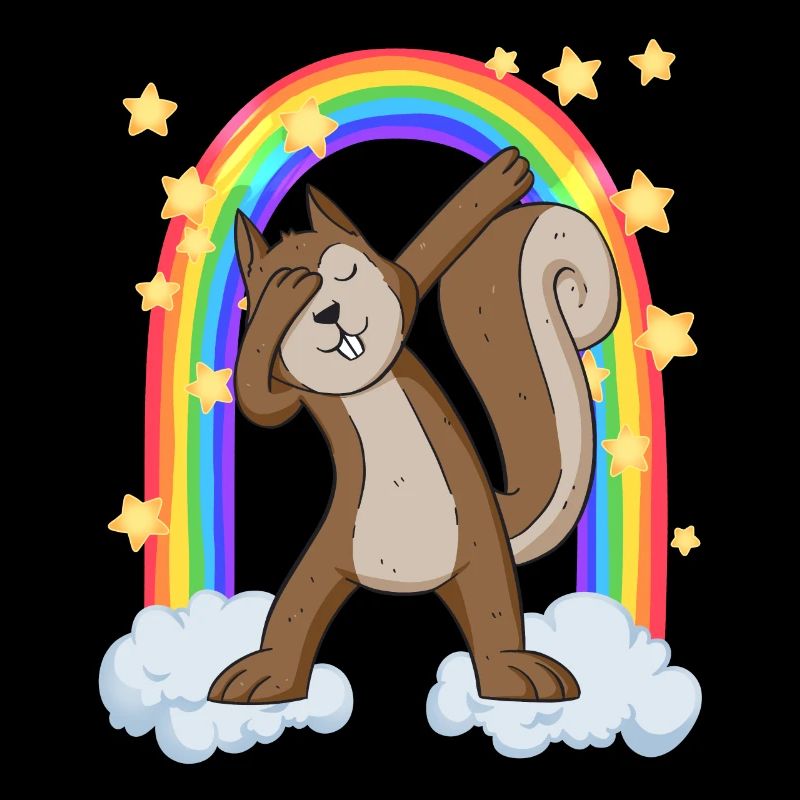 dabbendes Eichhörnchen am Regenbogentor