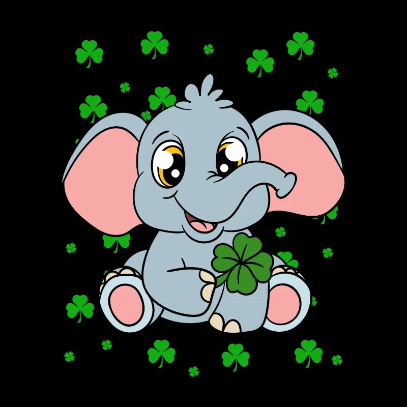 Mignons trèfles d’éléphants Fête de la Saint-Patrick