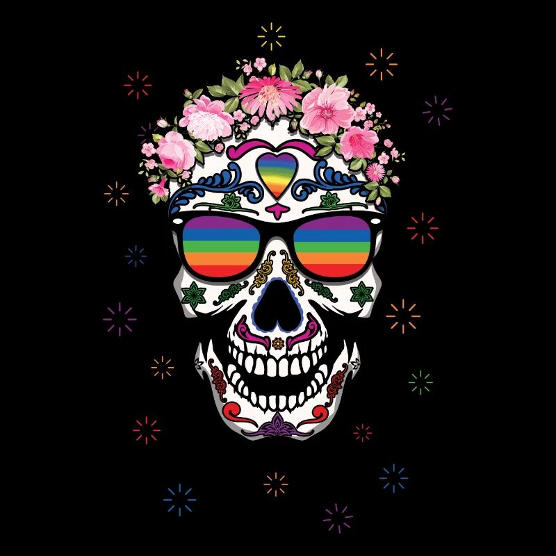Rainbow Dia De Los Muertos LGBTQ Pride Mois