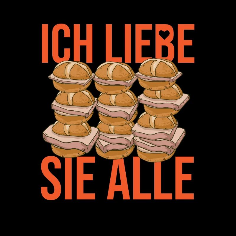 Ich liebe sie alle Leberkäse Fleischkäse Brötchen