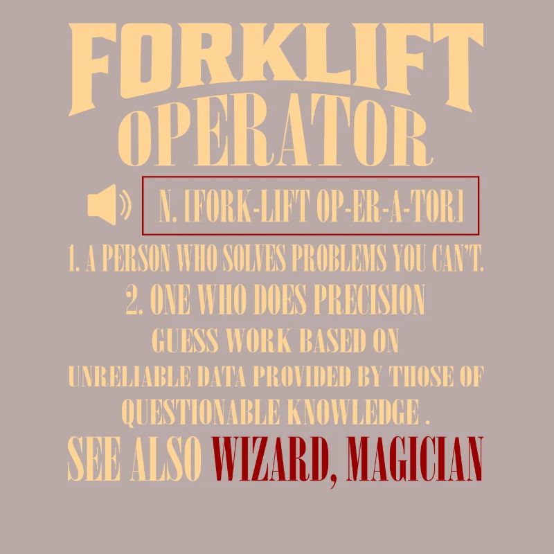 Forklift Operator Noun Operator Forklifter Driver