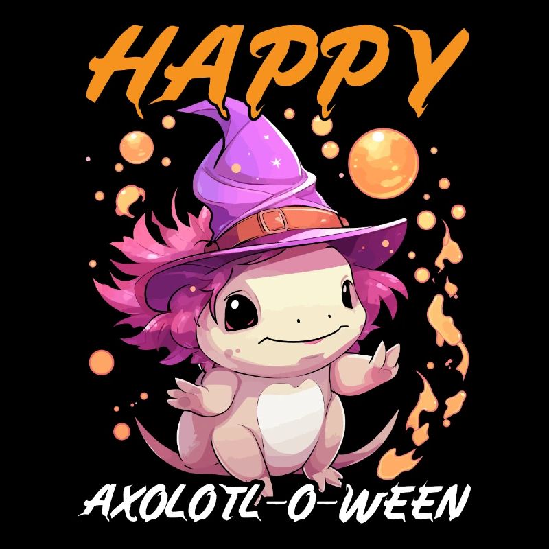 Axolotl Halloween Süßes oder Saures Amphibien-Axolotl