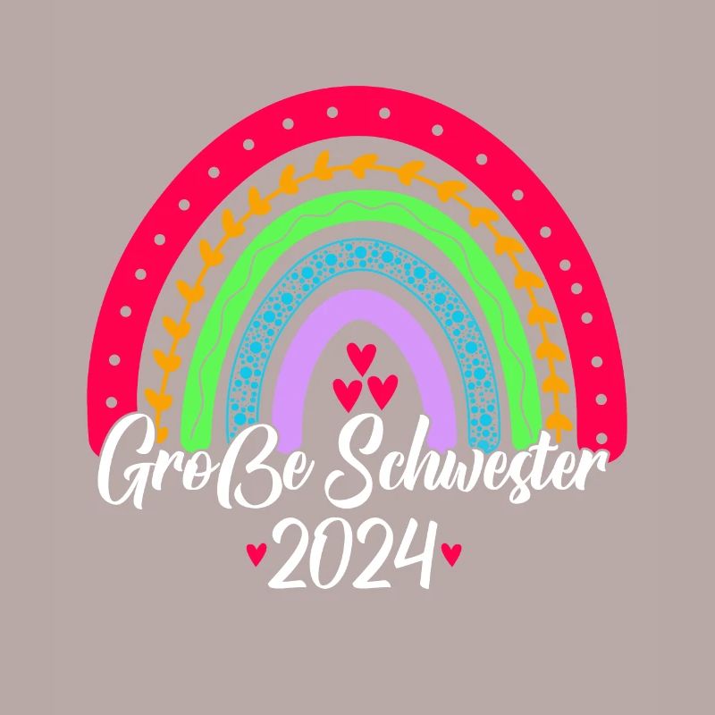 Große Schwester 2024 Boho Regenbogen Design