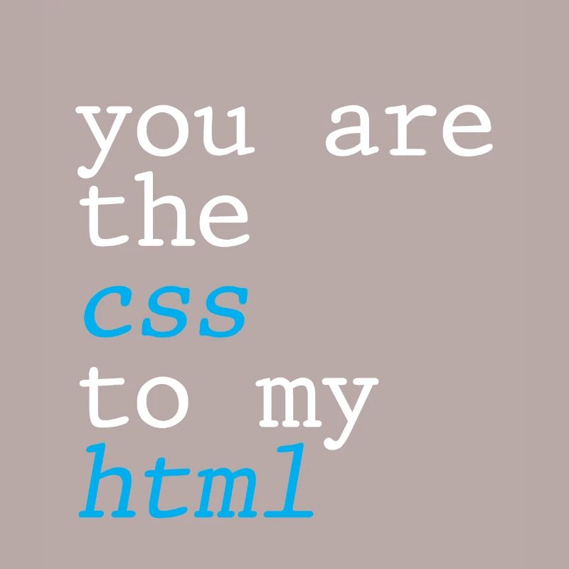 Vous êtes le CSS à mon HTML 4