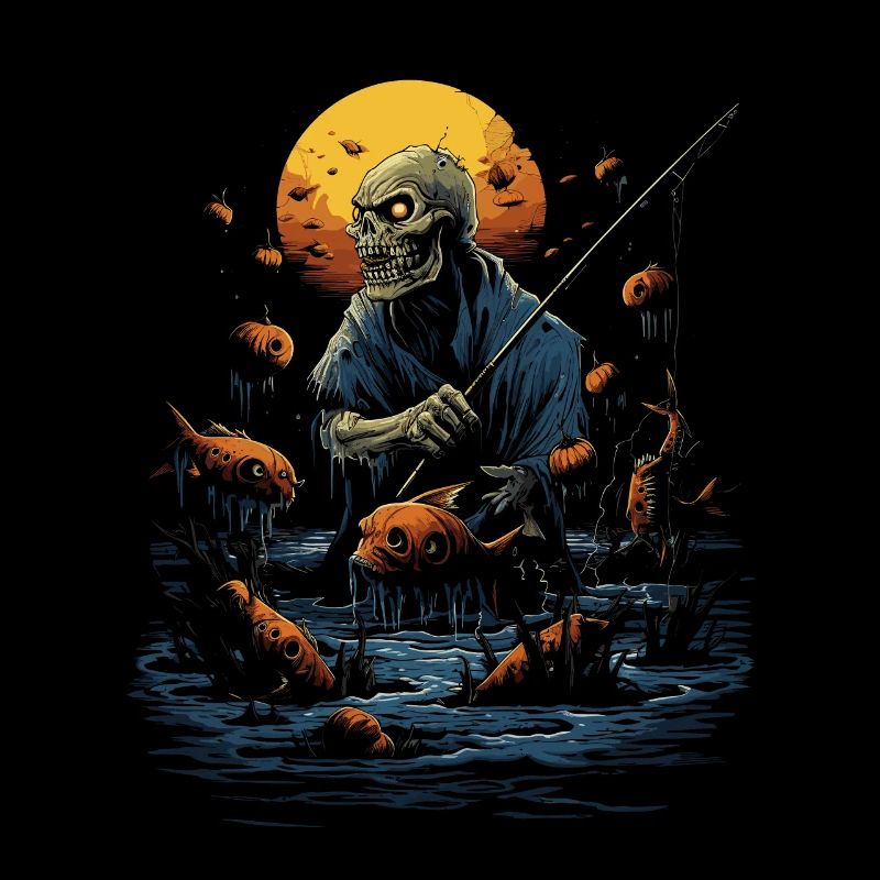 Pêcheur effrayant pêcheur d’Halloween effrayant