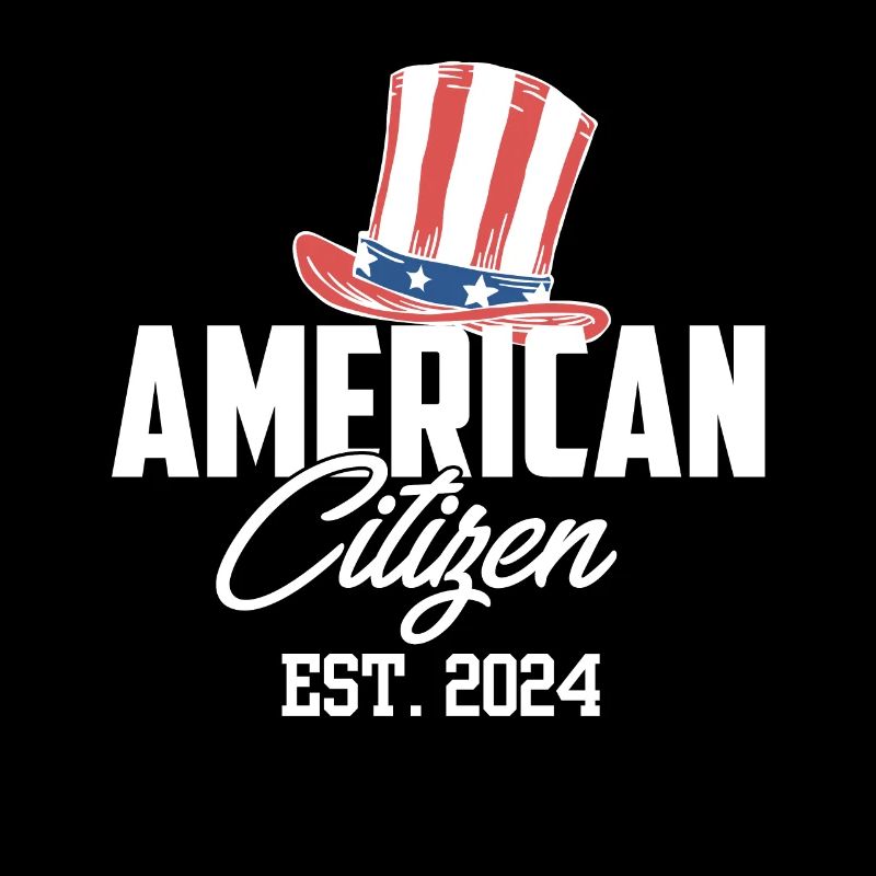 American Citizen Est 2024 US Flag Naturalized