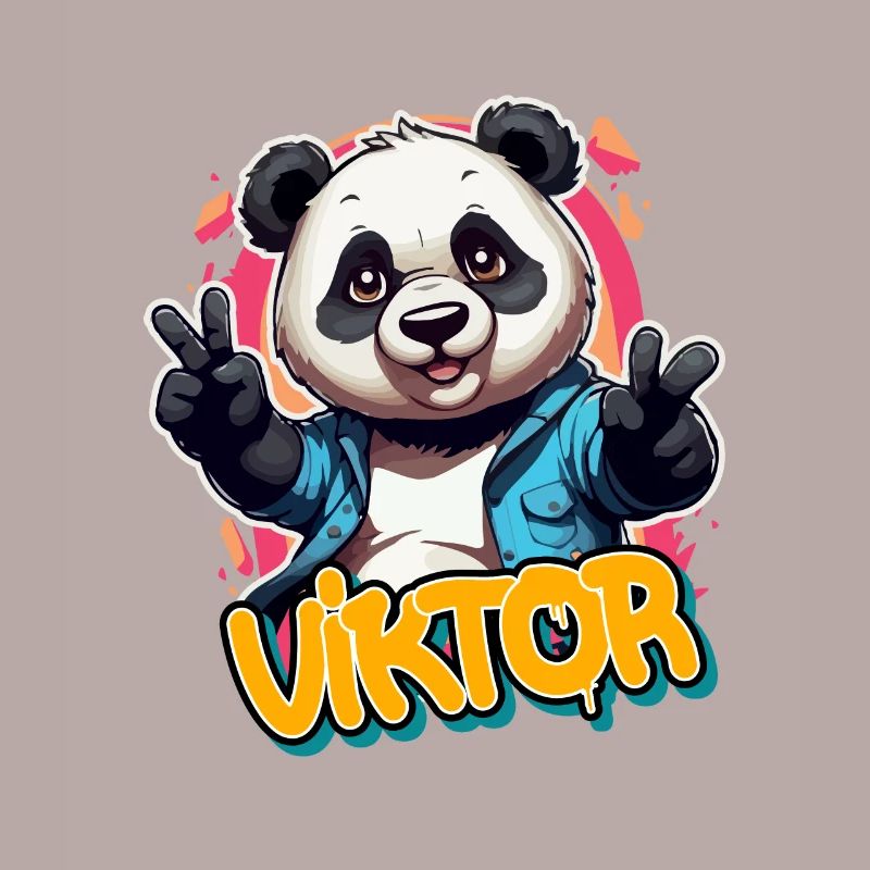 VIKTOR - Handsome boy name with cool panda