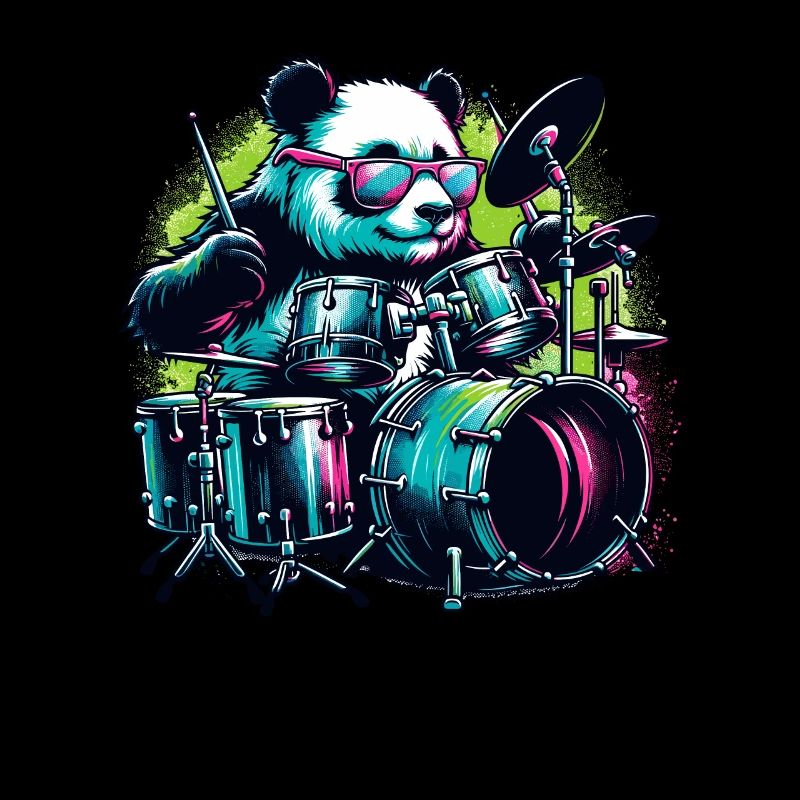 Panda Bear Playing Drums Drum Drummer Drumming