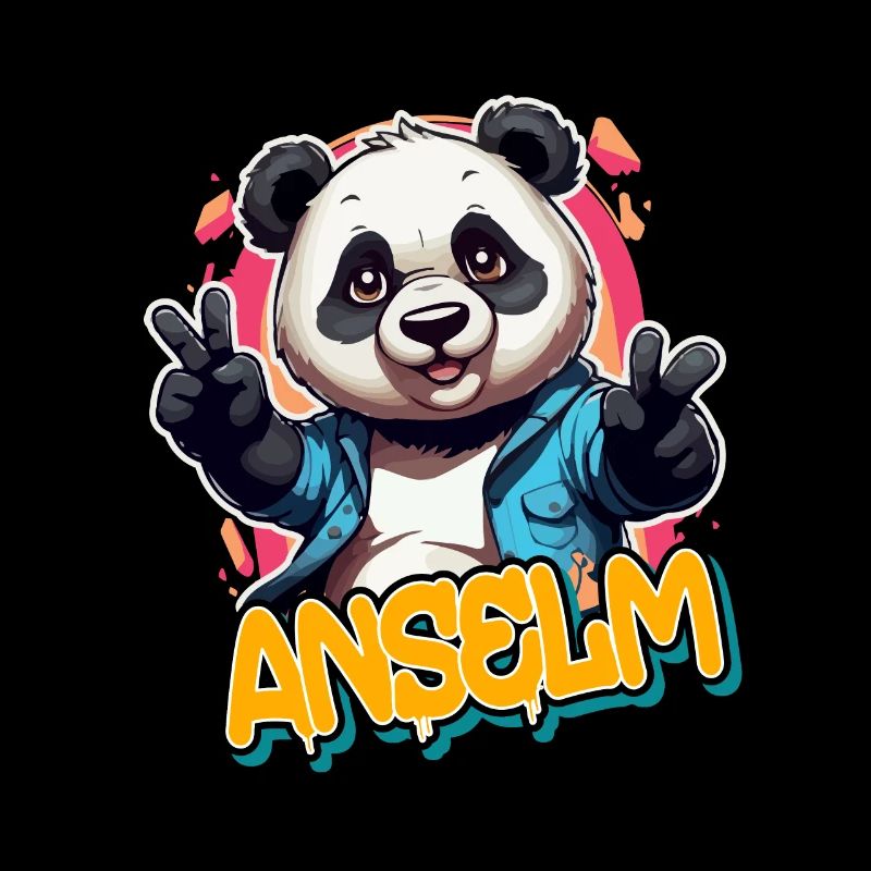 ANSELM - Handsome Boy Name with Cool Panda