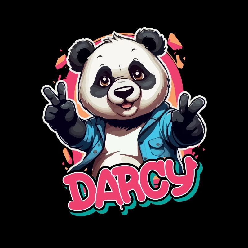 DARCY - Schöner Mädchen Name mit coolem Panda
