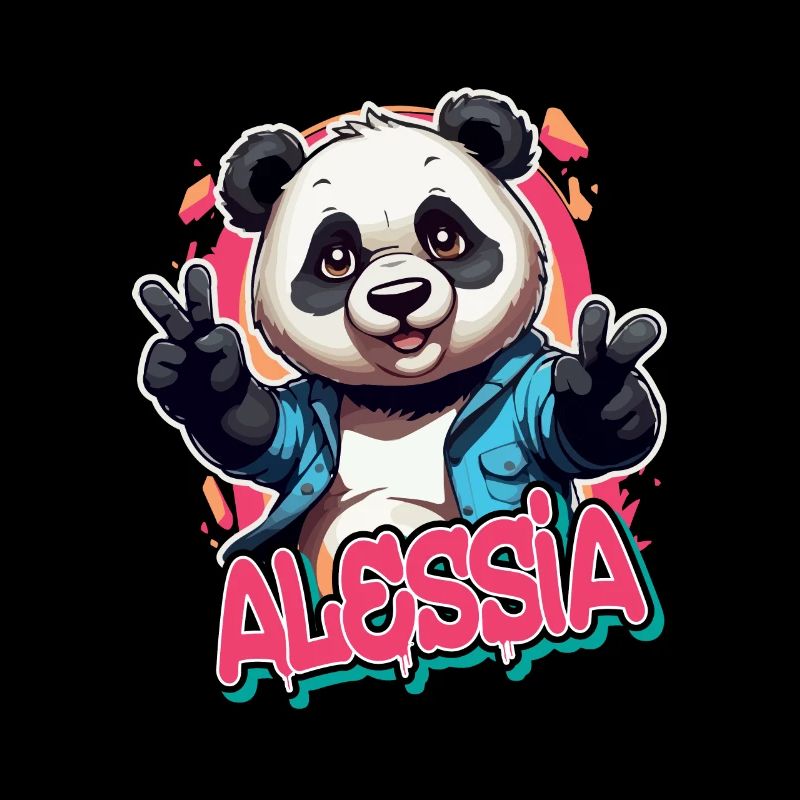 ALESSIA - Schöner Mädchen Name mit coolem Panda