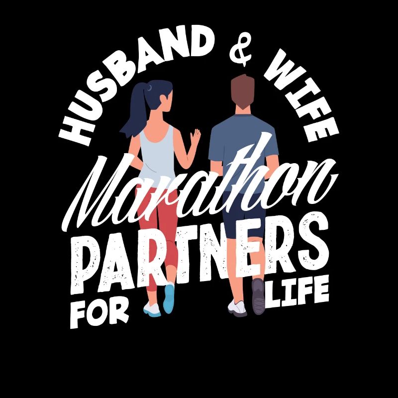 Ehemann und Ehefrau Marathon Partner fürs Leben