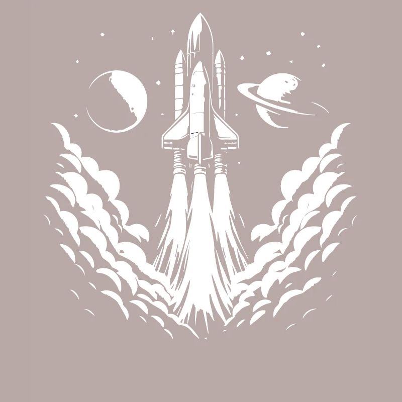 launching rocket, pixel art, outer space
