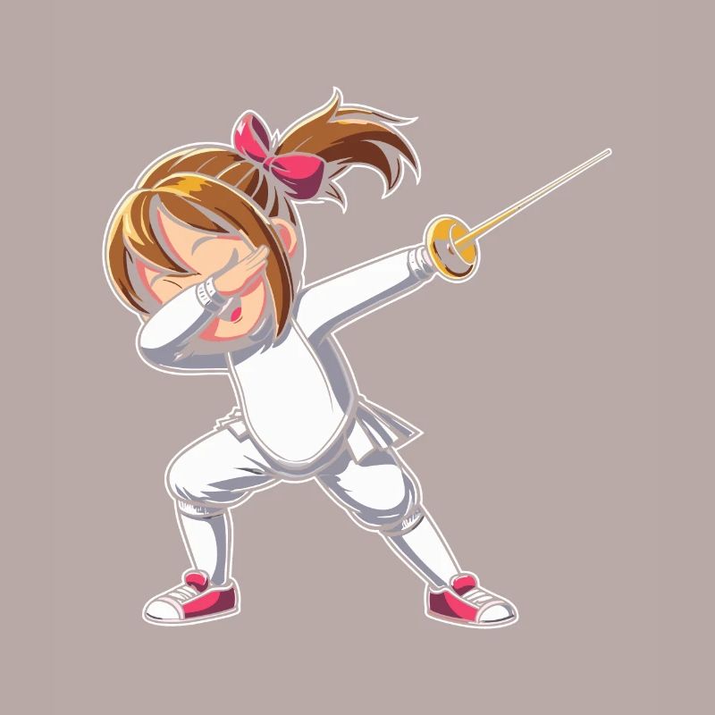 Doublage Fille Escrimeur Clôture Épée Épée Épée Escrime