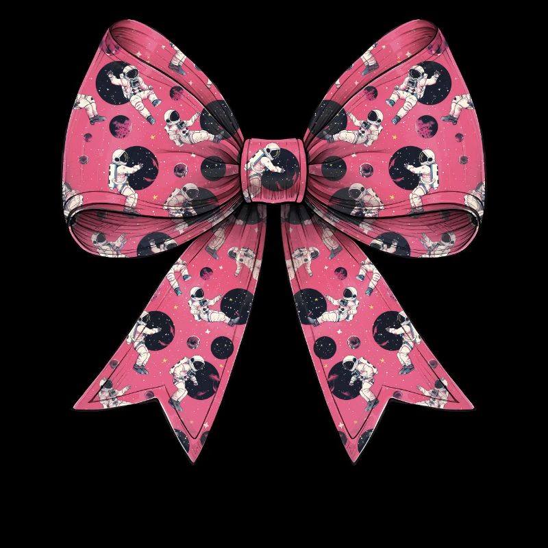 Coquette Bow Astronaut Space Pattern Pink