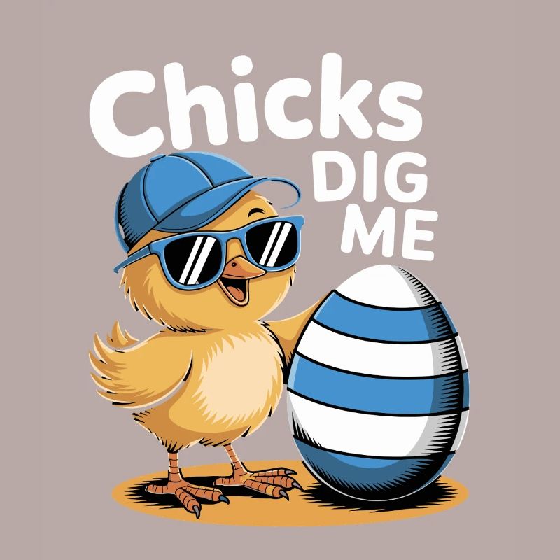 Funny Chick With Hat And Egg - Chicks Dig Me