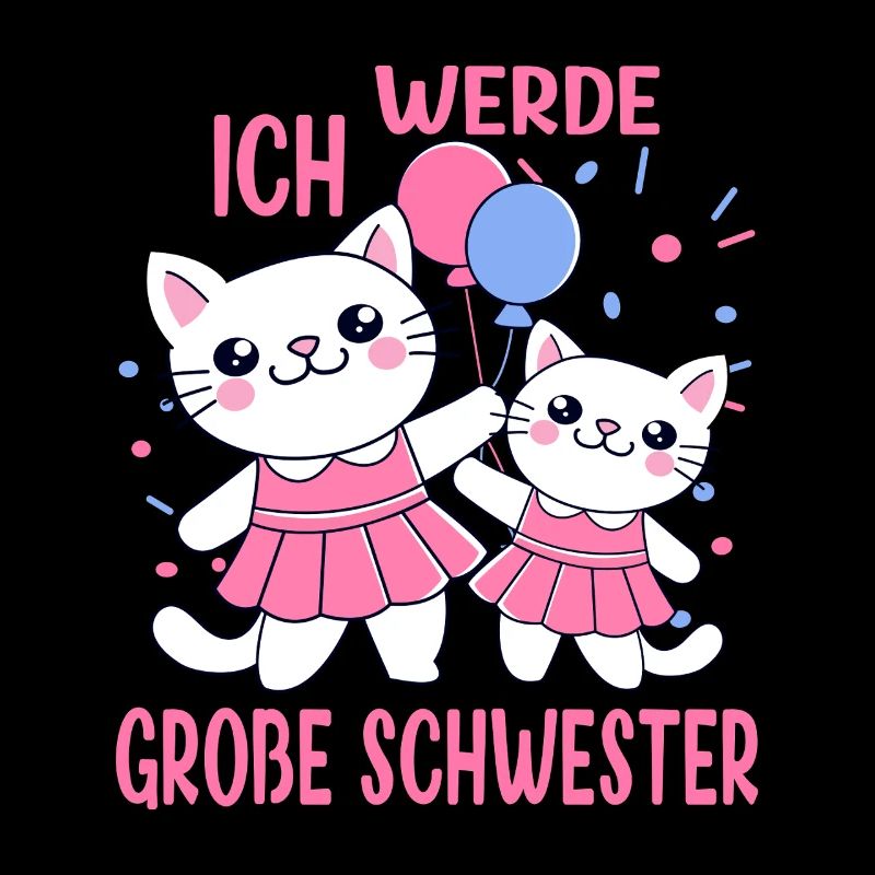 Ich werde Große Schwester 2026 Katzen Mädchen