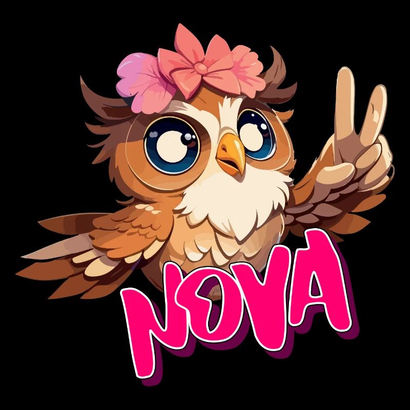 NOVA - Schöner Mädchen Name mit süßer EULE