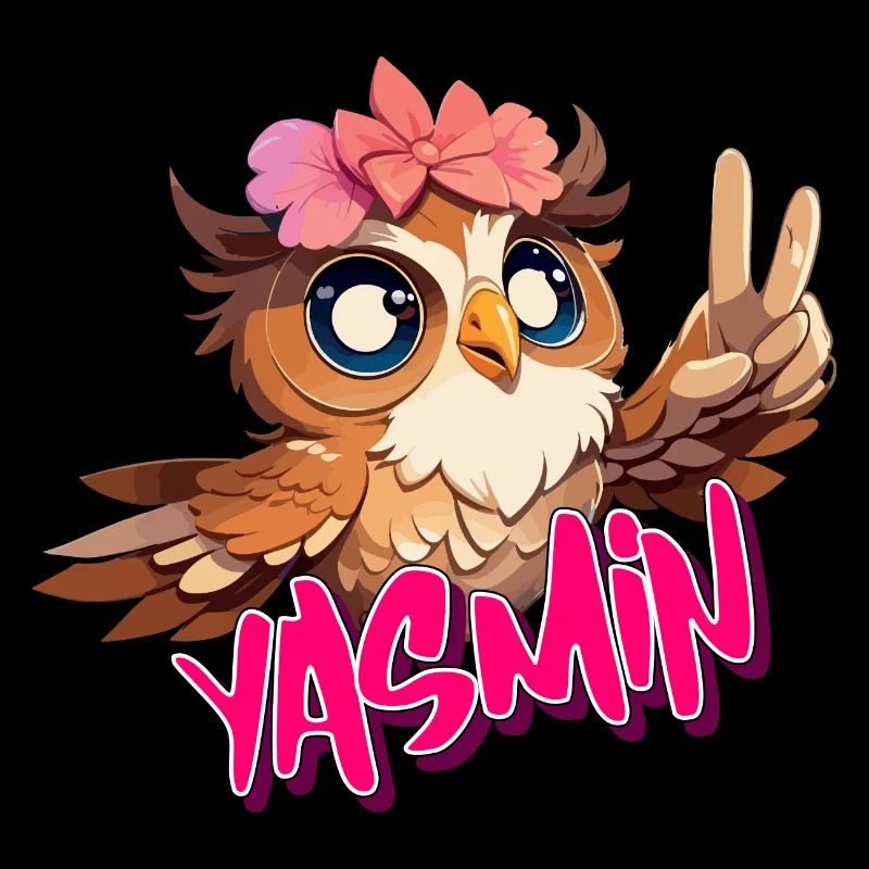 YASMIN - Schöner Mädchen Name mit süßer EULE