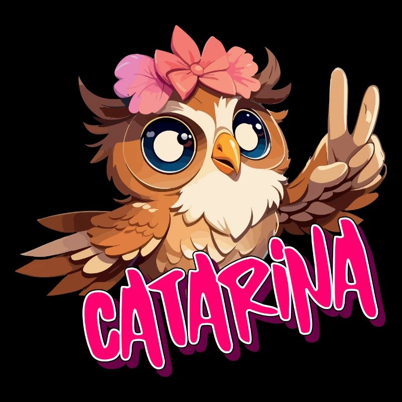 CATARINA - Schöner Mädchen Name mit süßer EULE