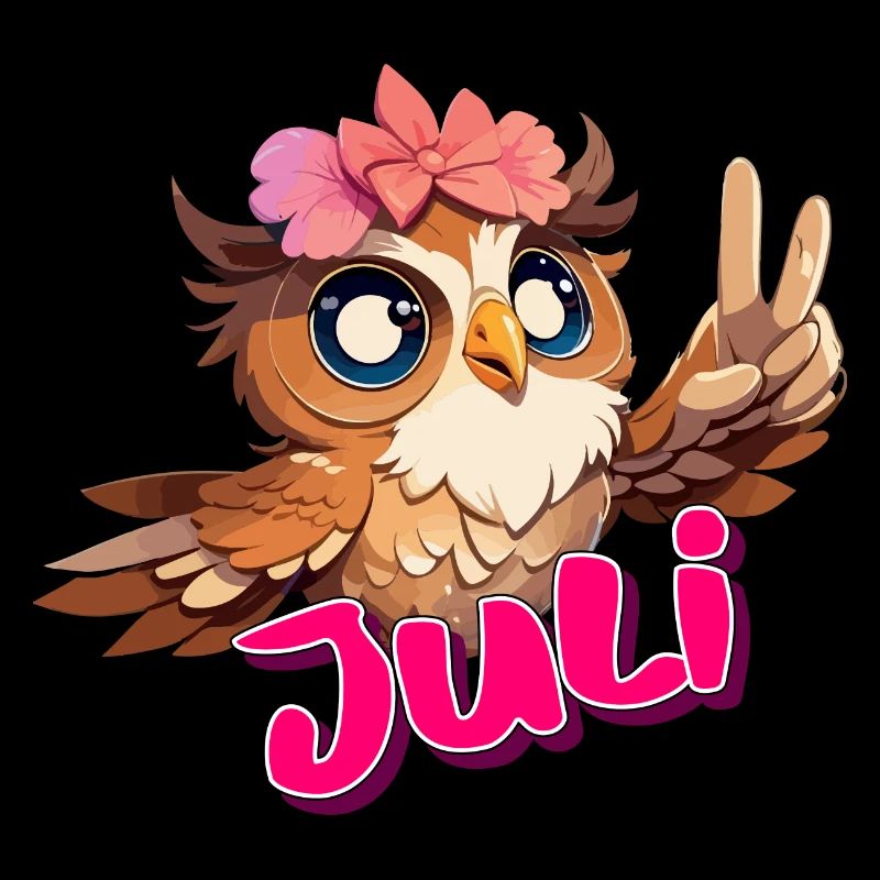 JULI - Schöner Mädchen Name mit süßer EULE