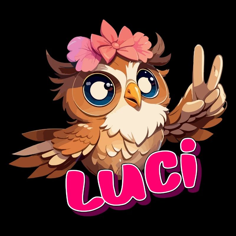 LUCI - Schöner Mädchen Name mit süßer EULE