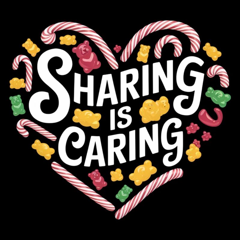 Sharing Is Caring Candy Heart Design