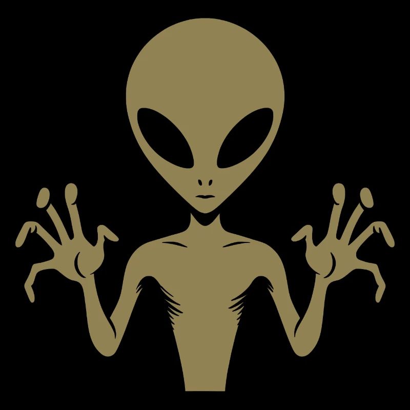 Alien Alien Body Silhouette with Hands: Un d unique