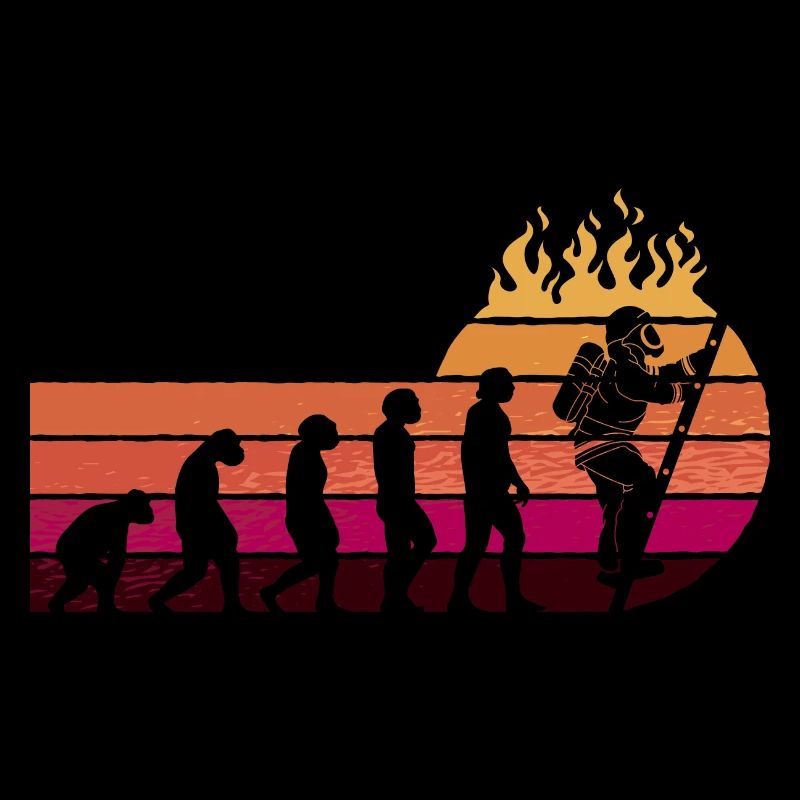 Evolution Firefighter Retro Firefighter Profession