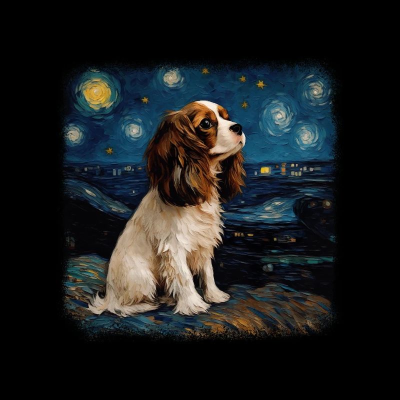 Chavalier King Charles Spaniel Van Gogh étoilé