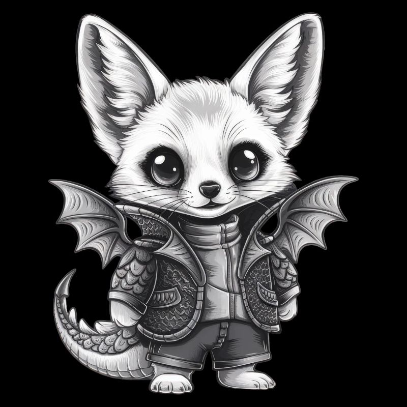 Fennec Desert Fox with Cool Dragon Outfit