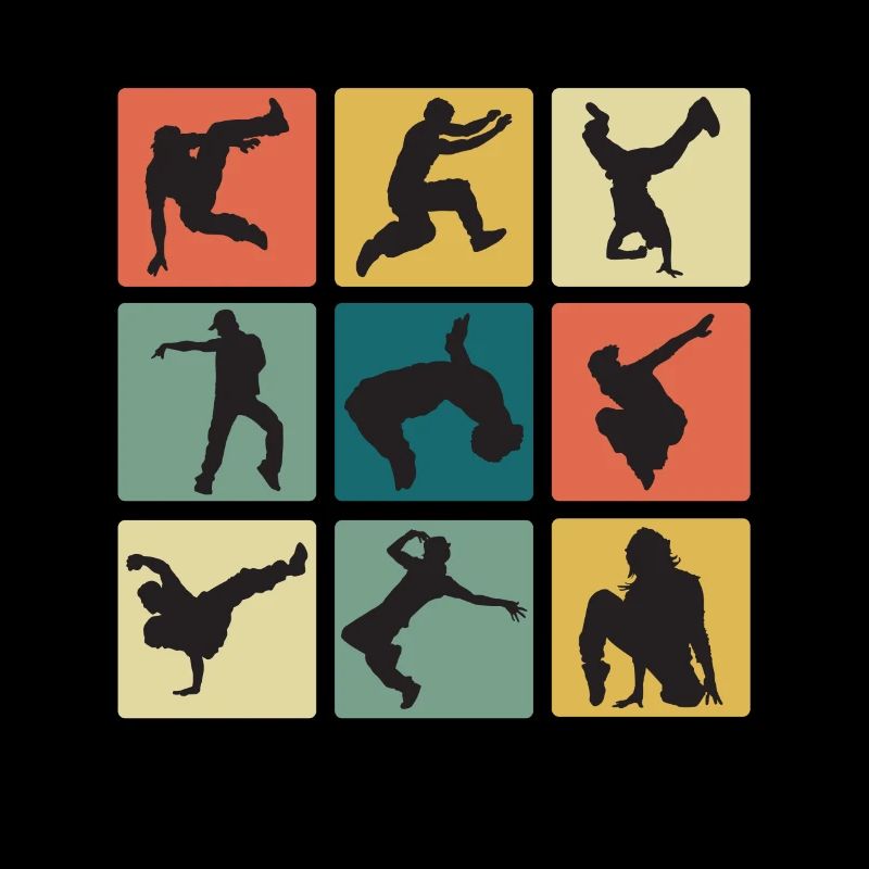Vintage Breakdance Moves B-Boy Breakdancer