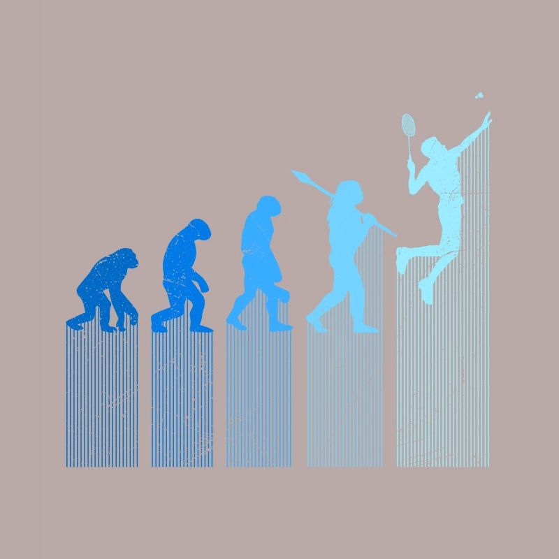 Badmintonspieler Evolution Affe Mensch Entwicklung