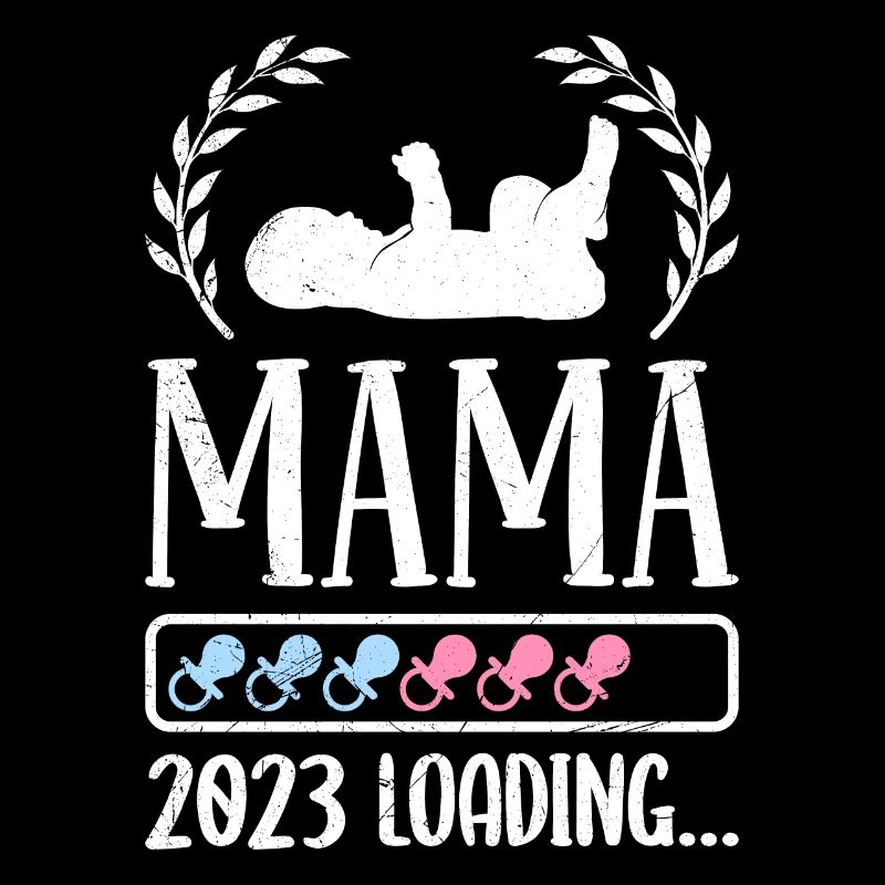 Mama 2023 loading schwanger Mädchen und Junge Mama