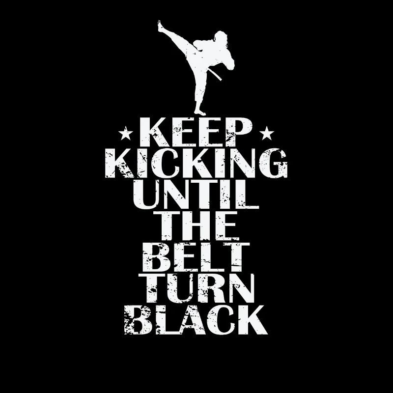 Continuez à donner des coups de pied jusqu’à ce que la ceinture devienne noire Taekwondo