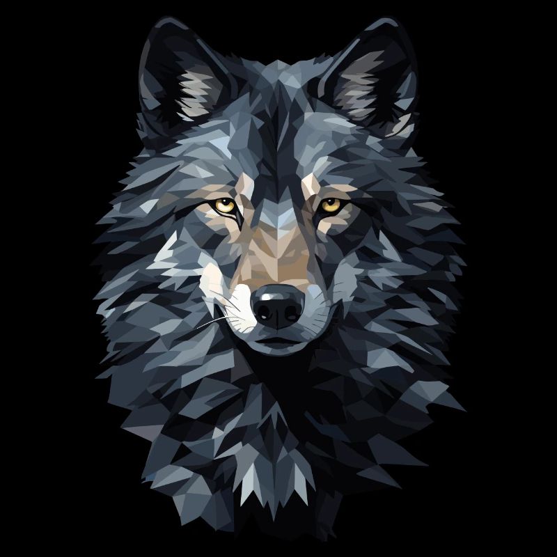 Wolf im Polygon Style