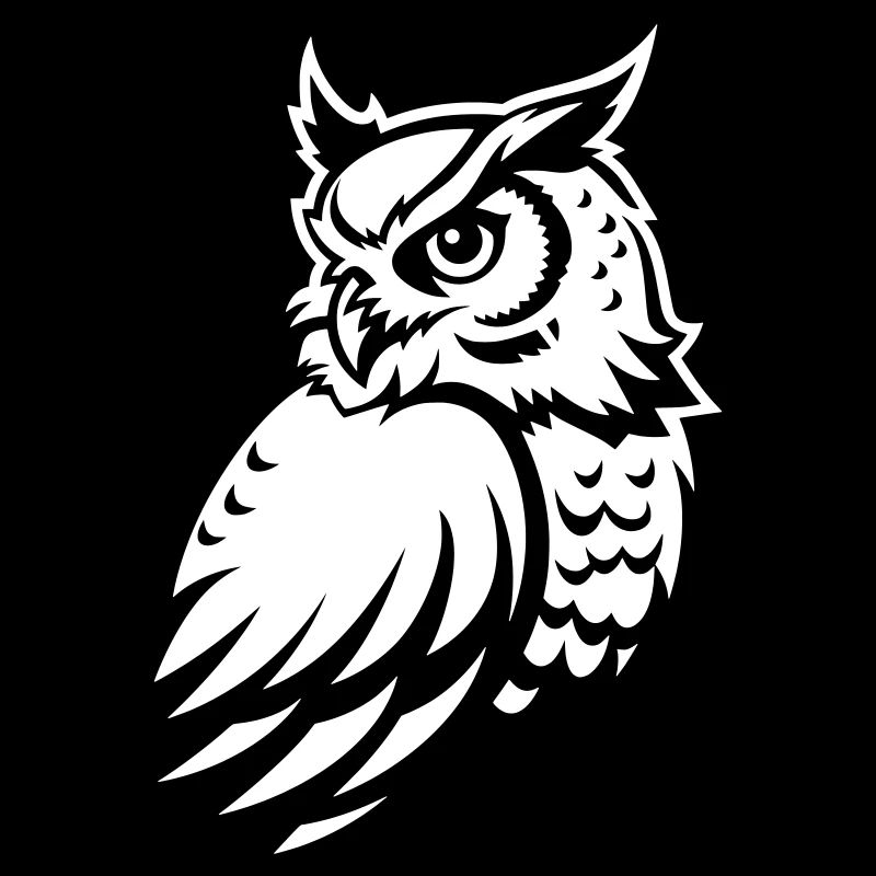 Wachsame Eule – Tattoo Silhouette