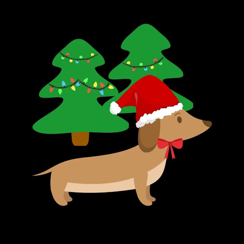 Cadeau de chien de forêt teckel de Noël