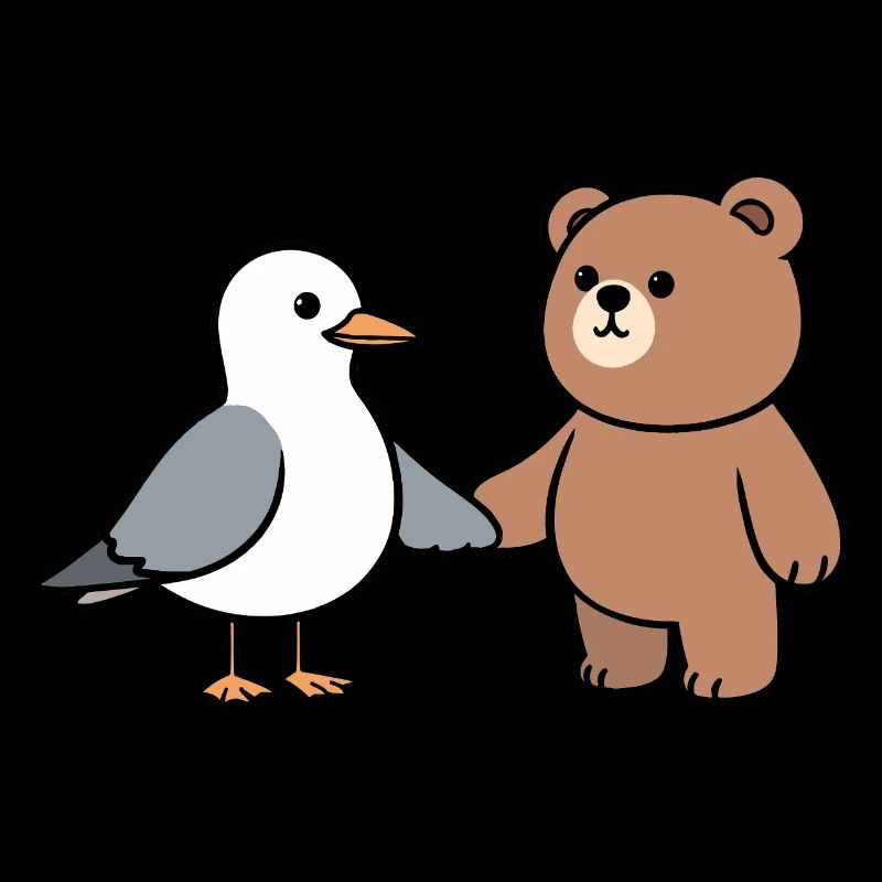 Moin Möwe Bär Freundschaft Liebe Hände halten