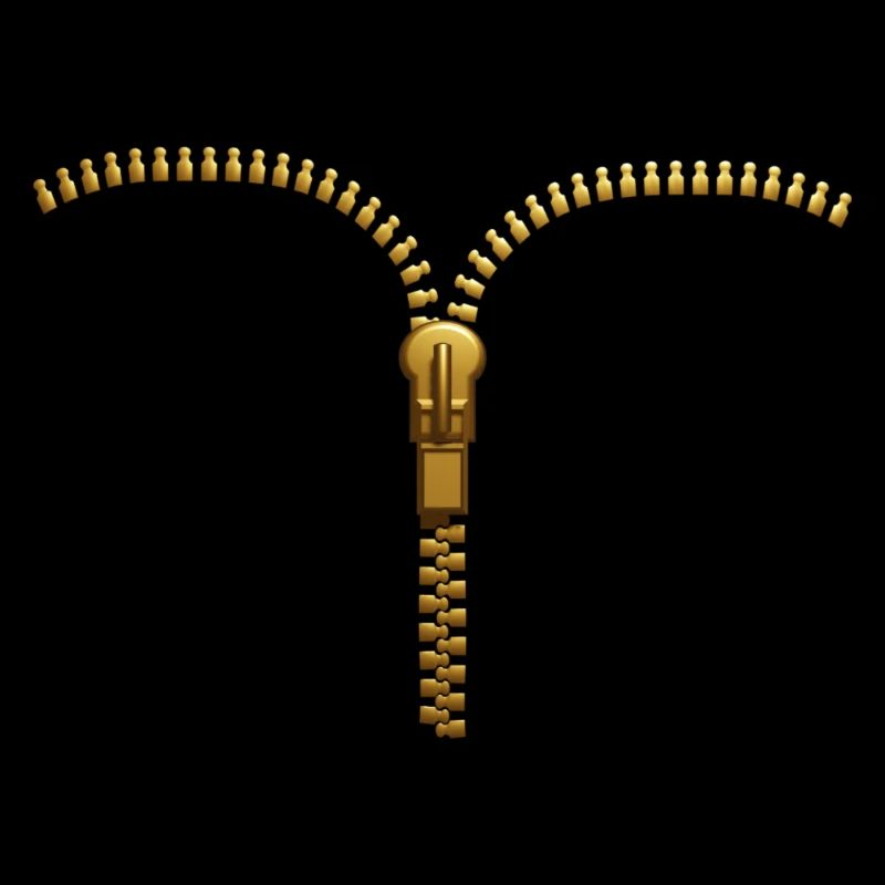 Fermeture éclair dorée