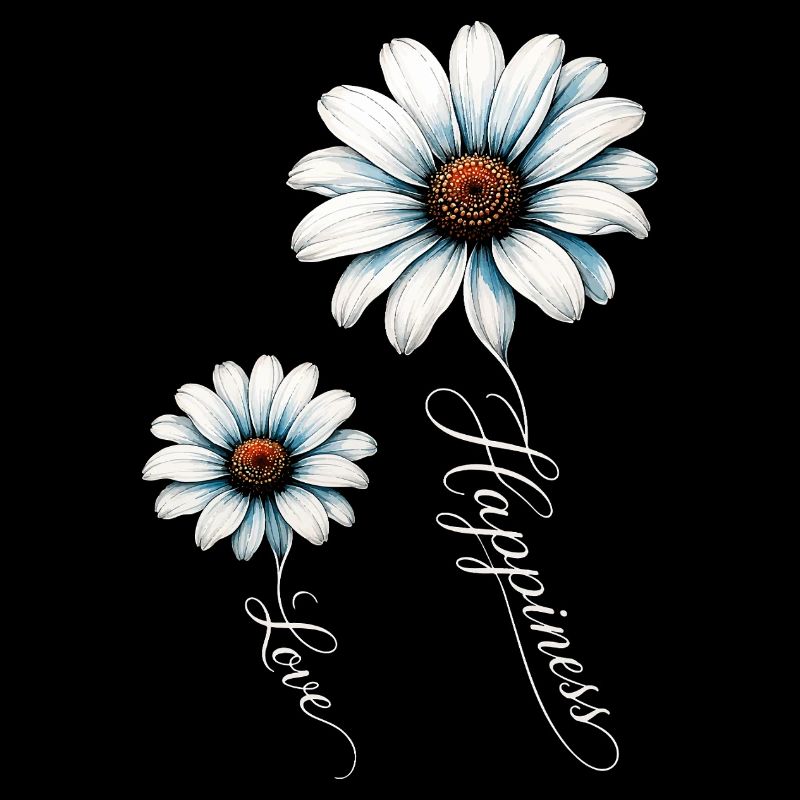Blaue Gänseblümchen, Glück und Liebe