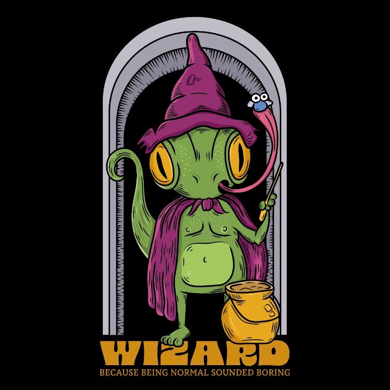 Wizard Lizard With Purple Hat and Cloak