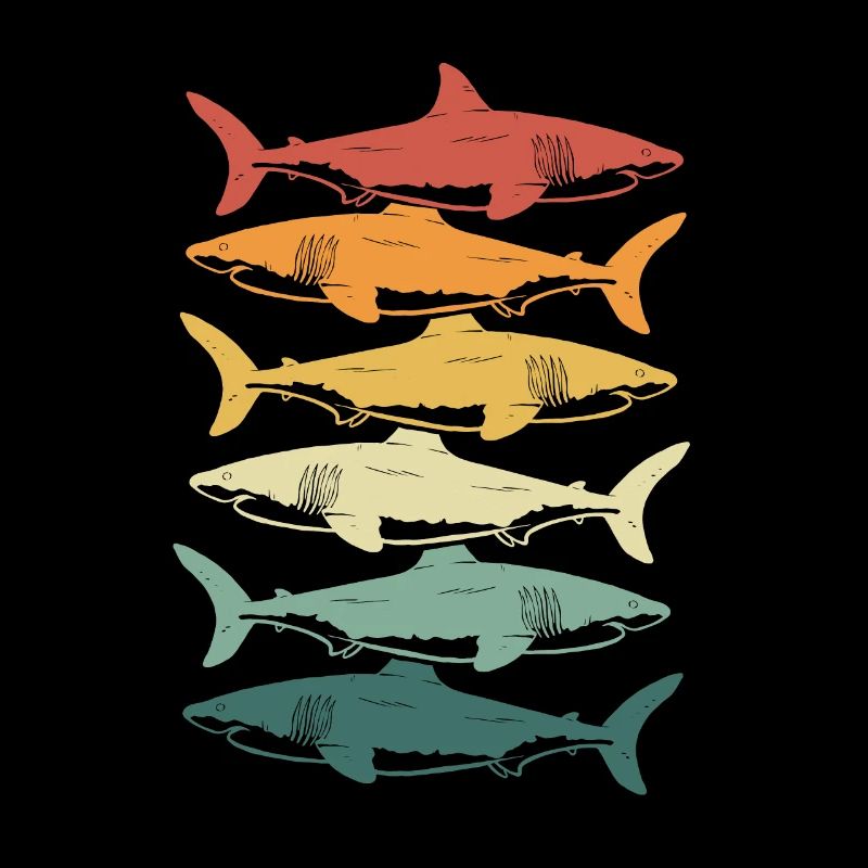 Beaucoup de requins rétro vintage