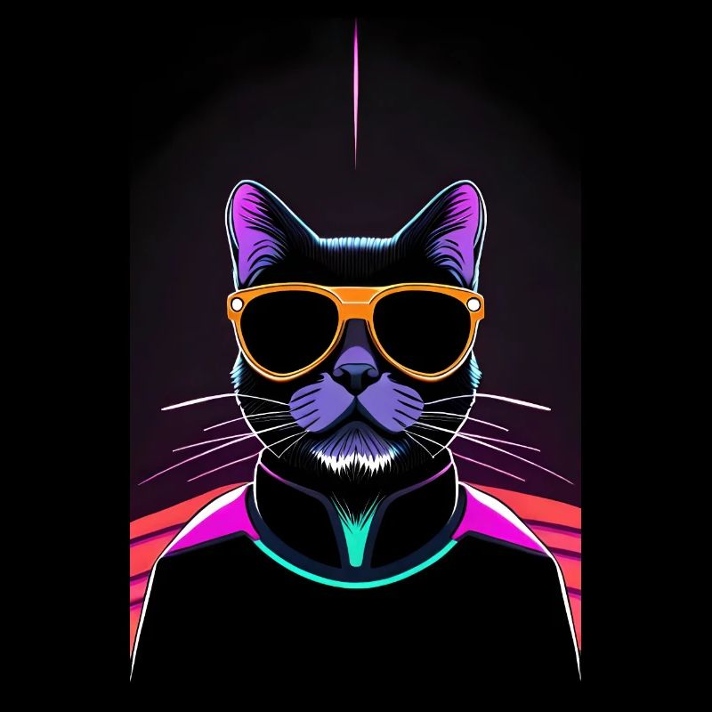 Chat Synthwave Noir